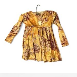 Paisley Gold and Brown Kids Dress